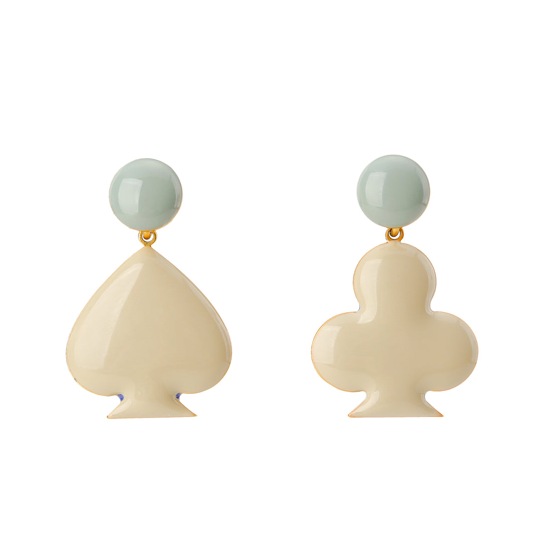 Luck & Destiny Earrings on Dots • Stone & Pea Green