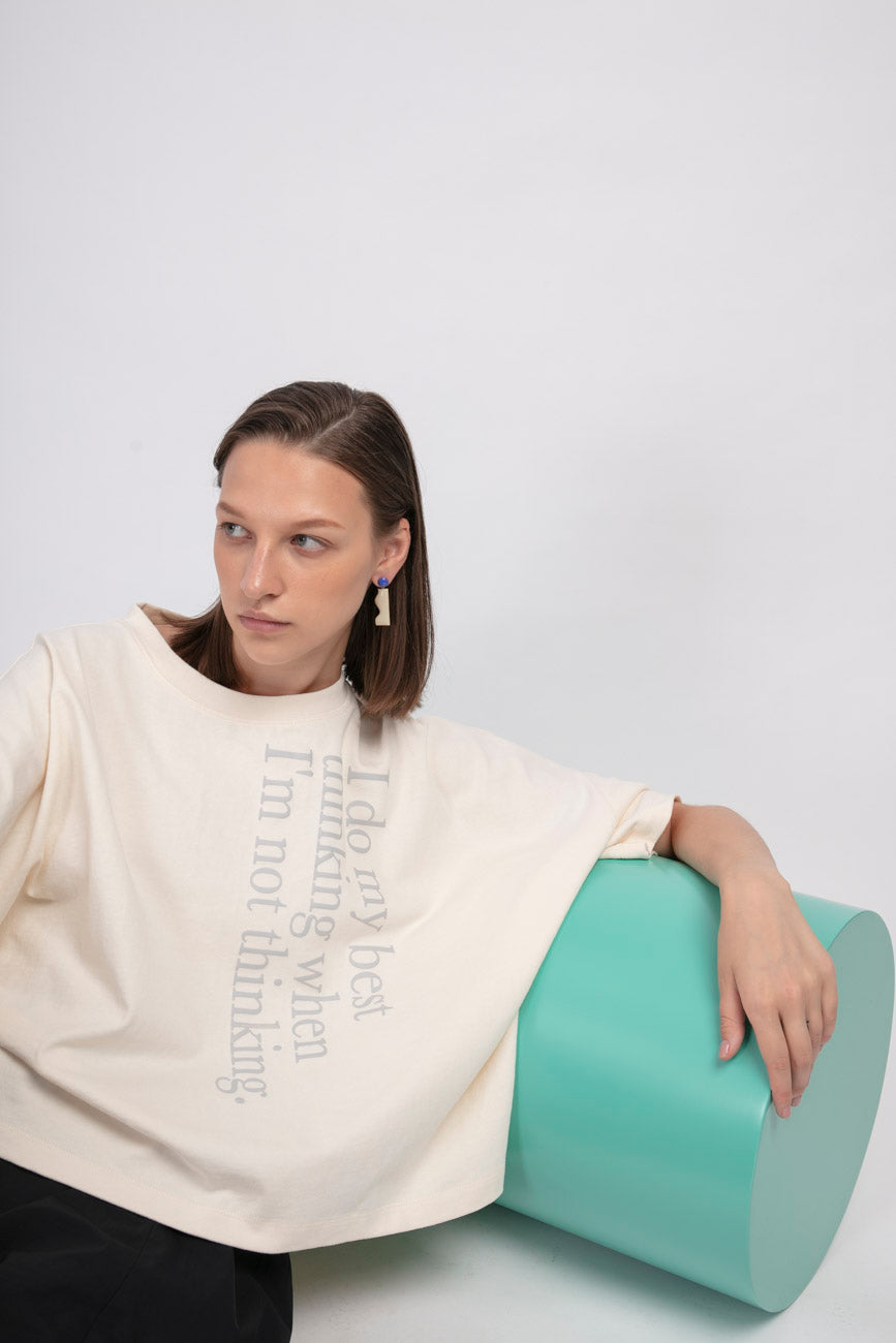 Cliff Earrings on Dots • Stone & Royal Blue