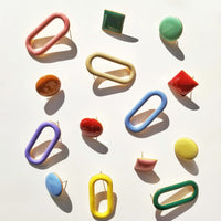 Circle Studs • Orange