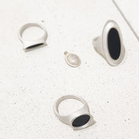 Sterling Silver Onyx Lake Dangle Ring
