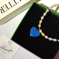 Set Your Heart Pendant • Cobalt & Chocolate