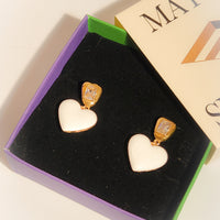 Precious Heart Earrings • Sparkly White