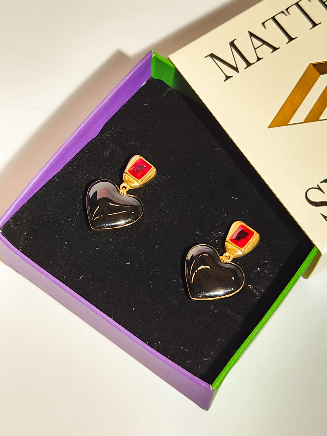 Precious Heart Earrings • Shimmer Red