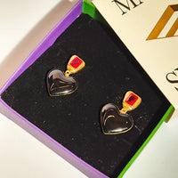Precious Heart Earrings • Shimmer Red