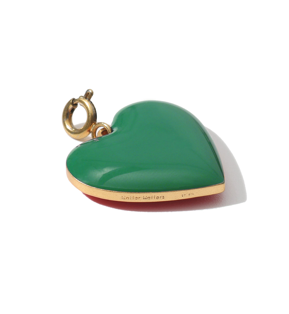Set Your Heart Pendant • Pink & Forest Green