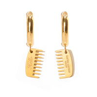 Hello Hair Comb Hoops • Gold