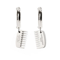 Hello Hair Comb Hoops •Steel