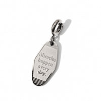'Miracles happen everyday' Key Tag Pendant • Steel
