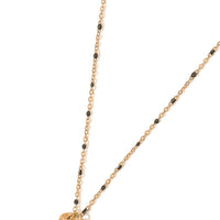 Vacation Key Tag Necklace • Black/Pink/Gold Chain