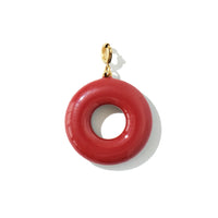 Donut Pendant • Maroon & Black