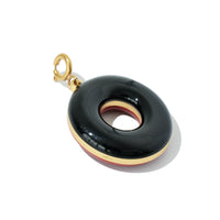 Donut Pendant • Maroon & Black