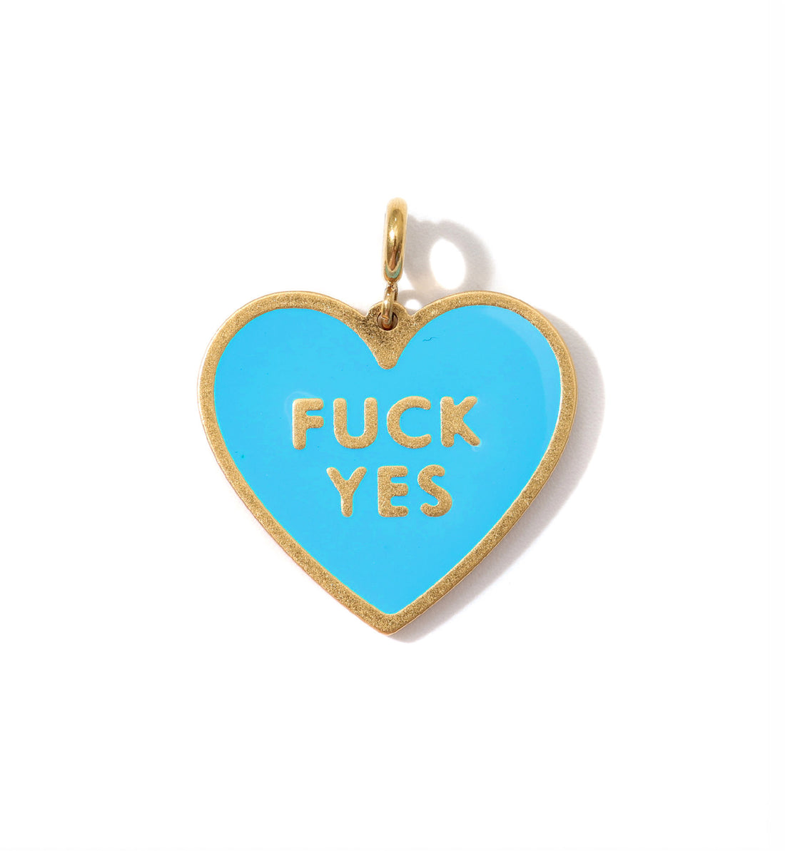 Fuck Yes Pendant • Cyan / Reversible