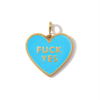 Fuck Yes Pendant • Cyan / Reversible