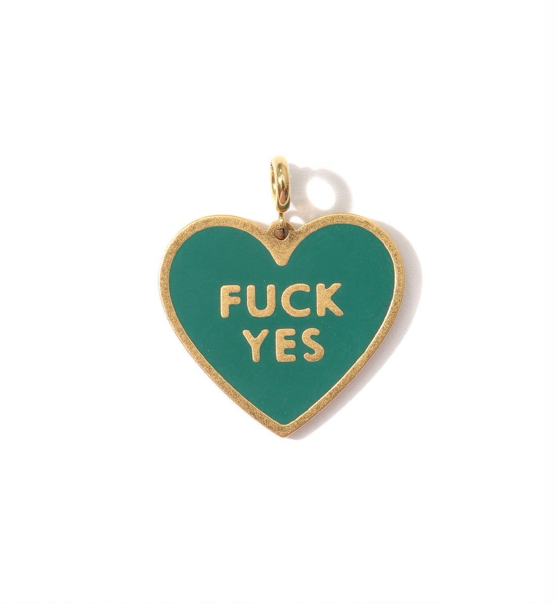 Fuck Yes Pendant • Forest Green / Reversible