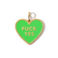 Fuck Yes Pendant • Bright Green / Reversible
