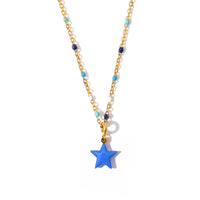 Shining Star Necklace • Cobalt & Bright Green