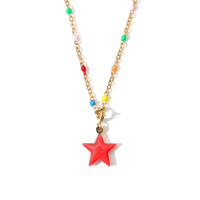 Shining Star Necklace • Red & Pink