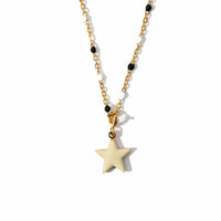 Shining Star Necklace • Black & Cream