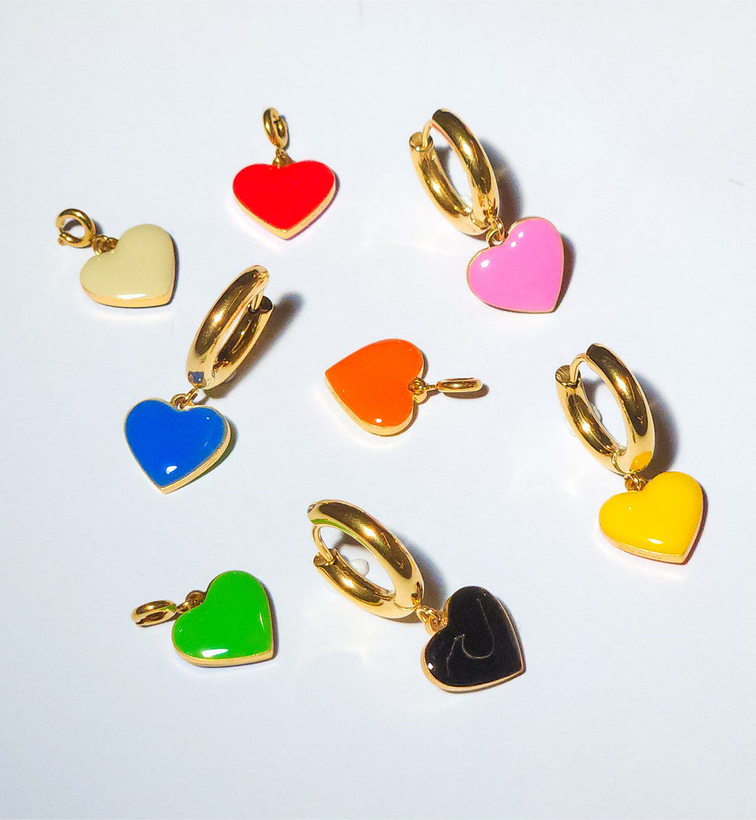 Humble Heart Earrings • Red & Pink