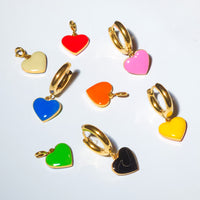 Humble Heart Earrings • Red & Pink