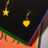 Humble Heart Earrings • Yellow & Orange