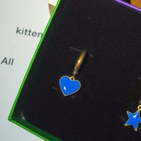 Humble Heart Earrings • Cobalt & Bright Green