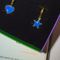 Shining Star Earrings • Cobalt & Bright Green