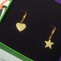 Shining Star Earrings • Black & Cream