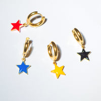 Shining Star Earrings • Black & Cream