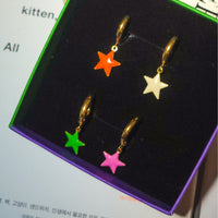 Shining Star Earrings • Red & Pink