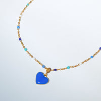 Humble Heart Pendant • Cobalt & Bright Green