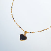 Humble Heart Pendant • Black & Cream