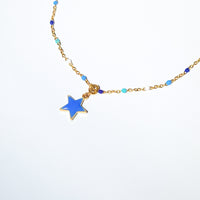 Shining Star Pendant • Cobalt & Bright Green