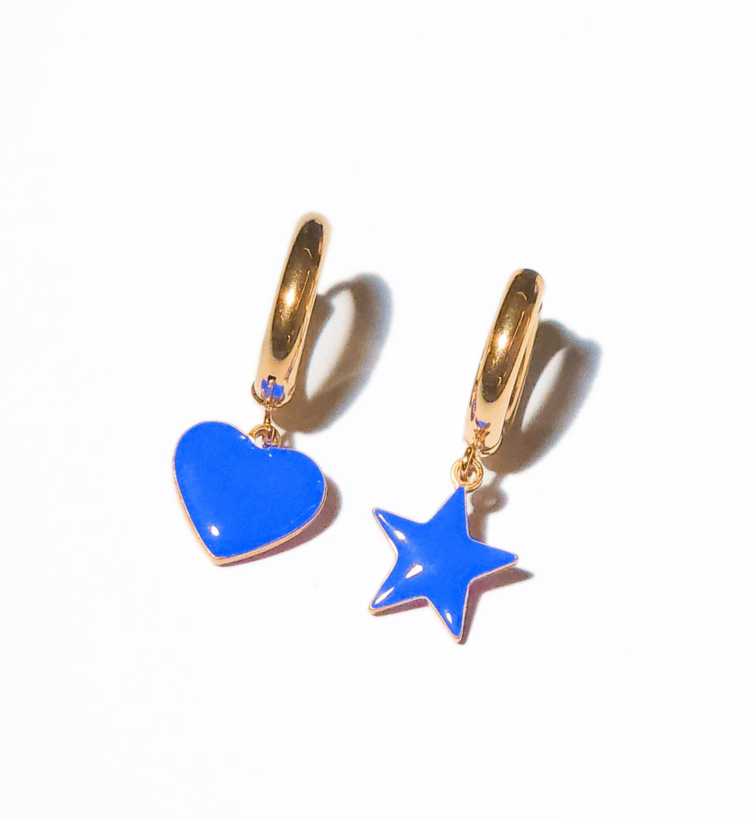 Sparkle Heart & Star / Hoops • Cobalt & Bright Green