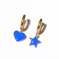 Sparkle Heart & Star / Hoops • Cobalt & Bright Green