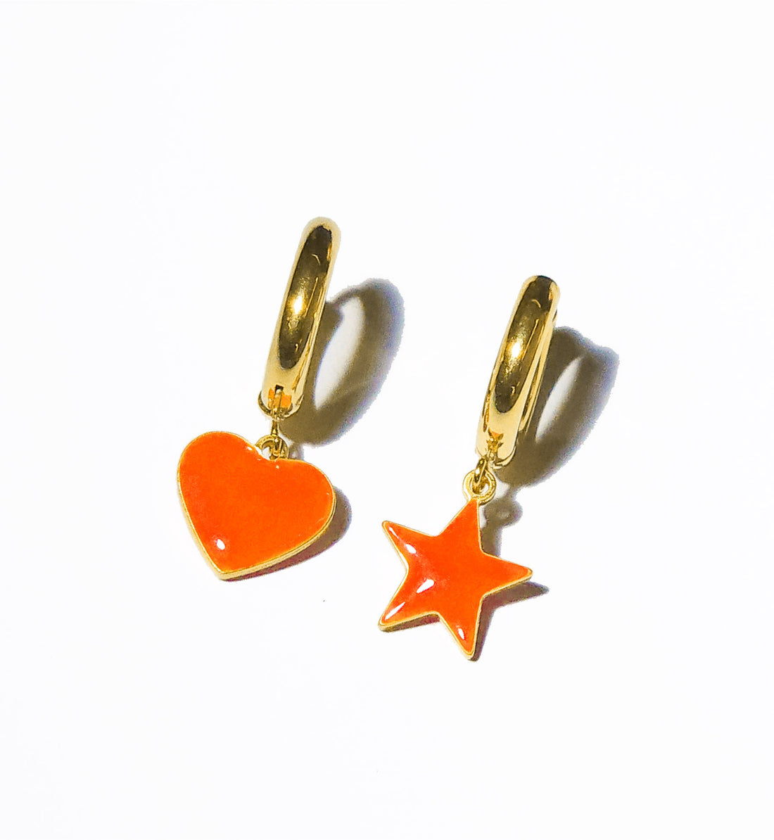 Sparkle Heart & Star / Hoops • Yellow & Orange