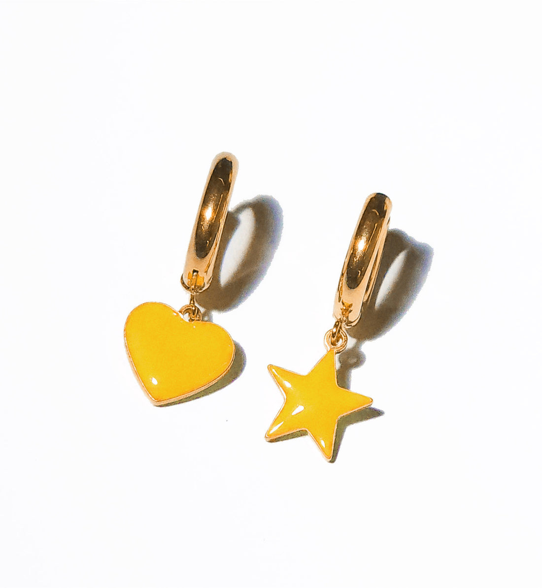 Sparkle Heart & Star / Hoops • Yellow & Orange