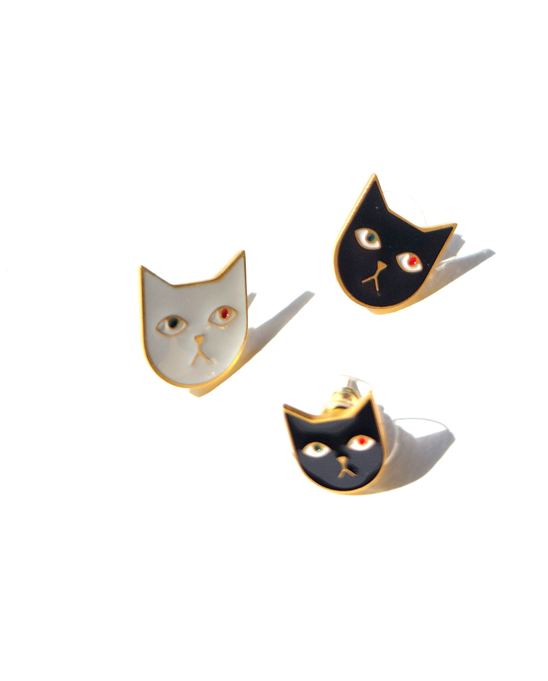 Mini Kitty Tom Earrings • Black