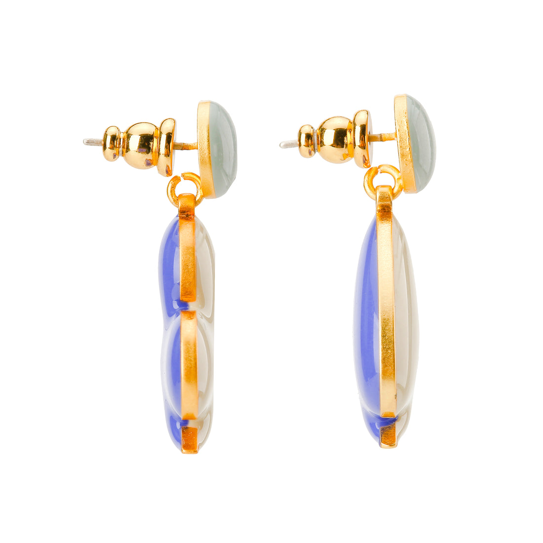 Luck & Destiny Earrings on Dots • Stone & Pea Green