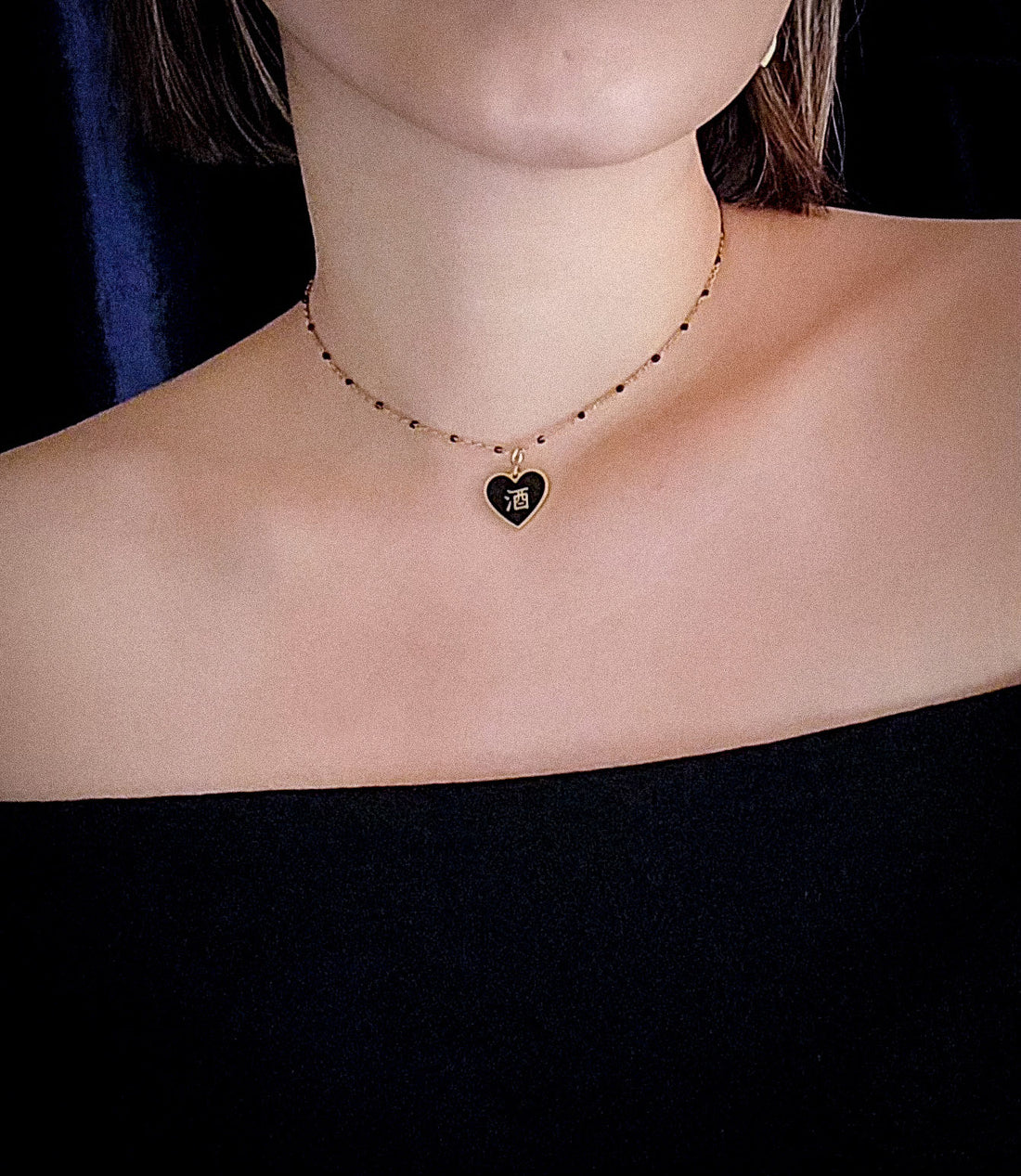 Speak Your Heart/ 酒/鬼 Alcohol/Ghost Necklace • Black