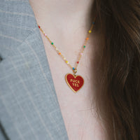 Fuck Yes Pendant • Red / Reversible