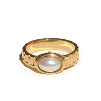Mannered Ring • Gold & Faux Pearl
