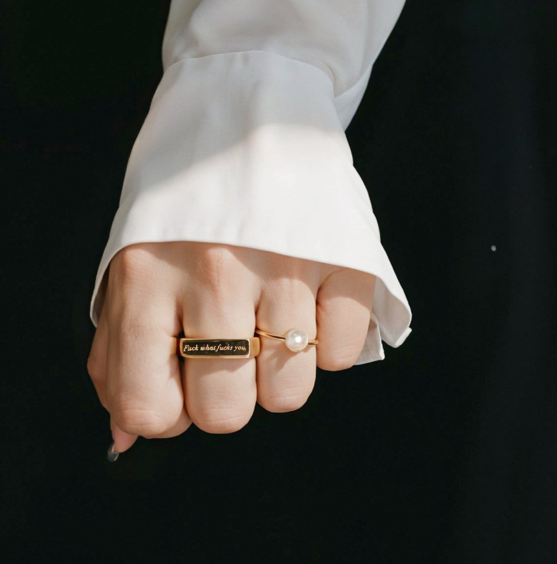 Fuck what fucks you • Gold Signet Ring