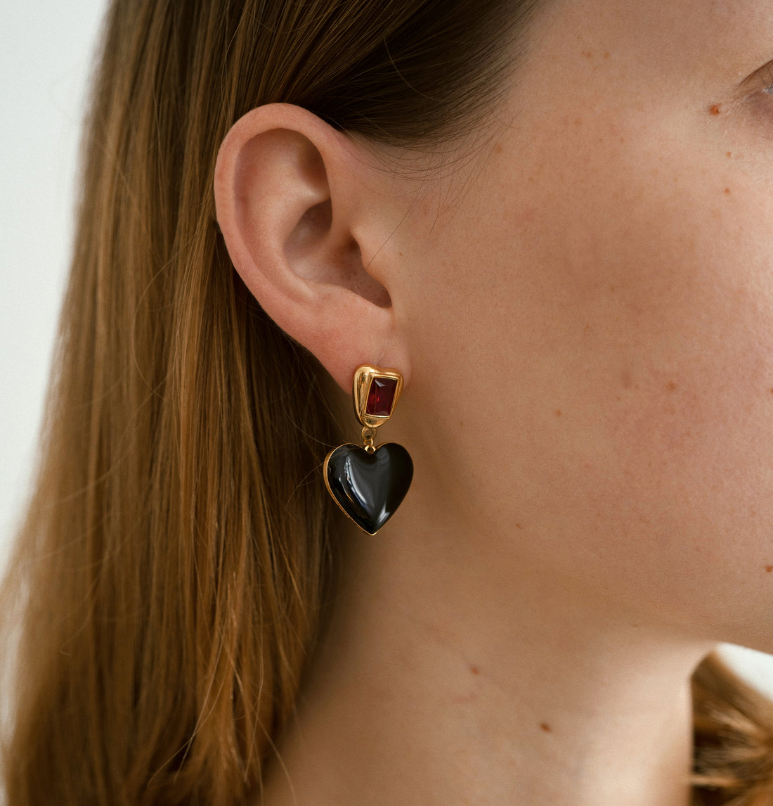 Precious Heart Earrings • Shimmer Red