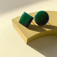 Diamond Studs • Forest Green