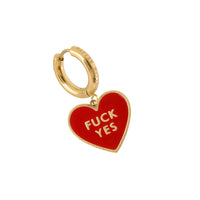Fuck Yes Earrings • Red / Reversible
