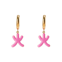 Five Elements / Fire Earrings • Red & Pink