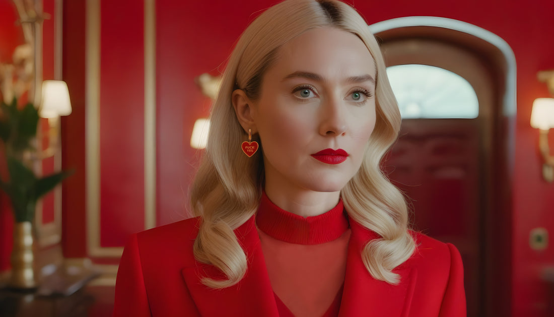Fuck Yes Earrings • Red / Reversible