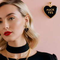 Fuck Yes Earring • Black / Reversible
