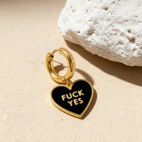 Fuck Yes Earrings black / Reversible